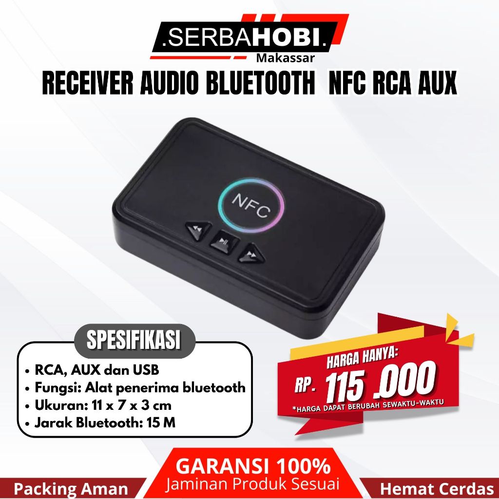 Adapter Audio Bluetooth Receiver Wireless NFC RCA AUX
