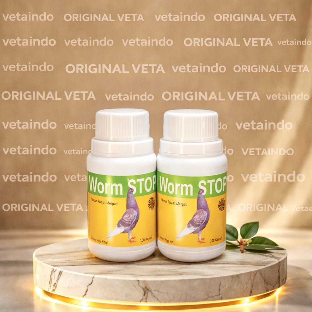 WORM STOP 100 KAPSUL PRODUK BARON MEMBASMI SEGALA PARASIT BURUNG MERPATI ORIGINAL BARON
