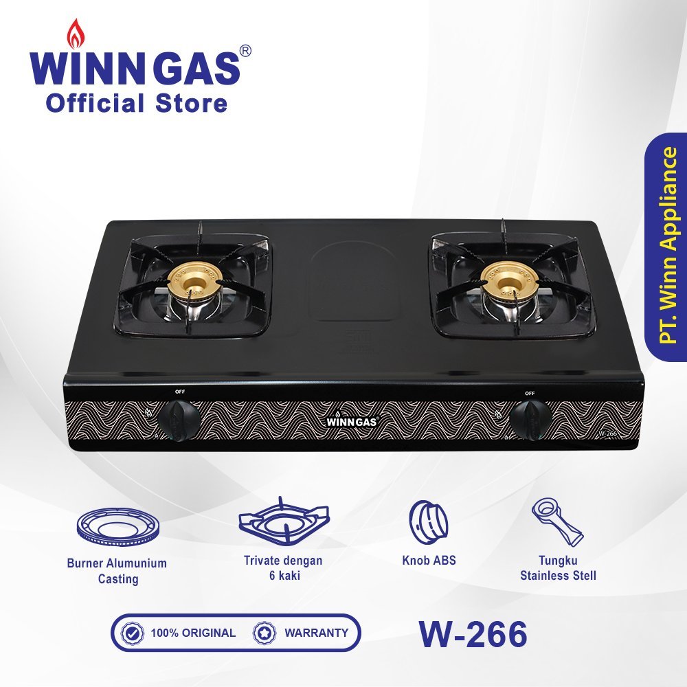 Kompor Winn Gas W266 / Kompor Gas 2 Tungku Winn Gas W-266