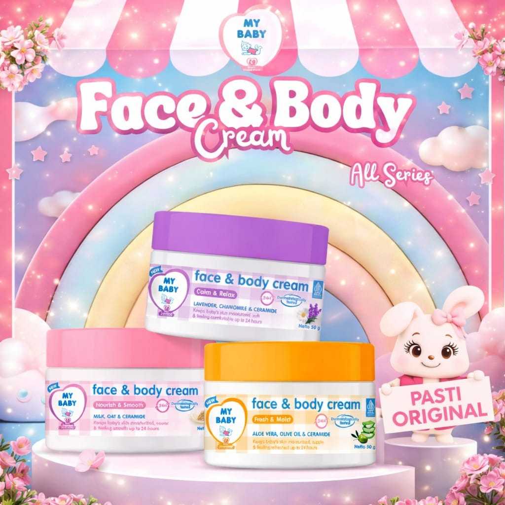MY BABY Face & Body Cream Nourish & Smooth 50gr | All Series | Distributor Cream Ori