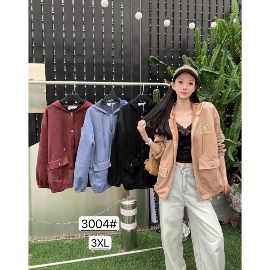 jacket kancing LD 120cm bahan suede premium