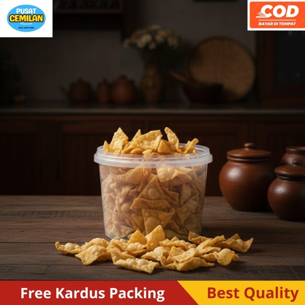 Snack Kiloan Toplesan | Toples Pangsit | Makanan ringan | Murah Enak Gurih Asin Krispi Crispy | Cami