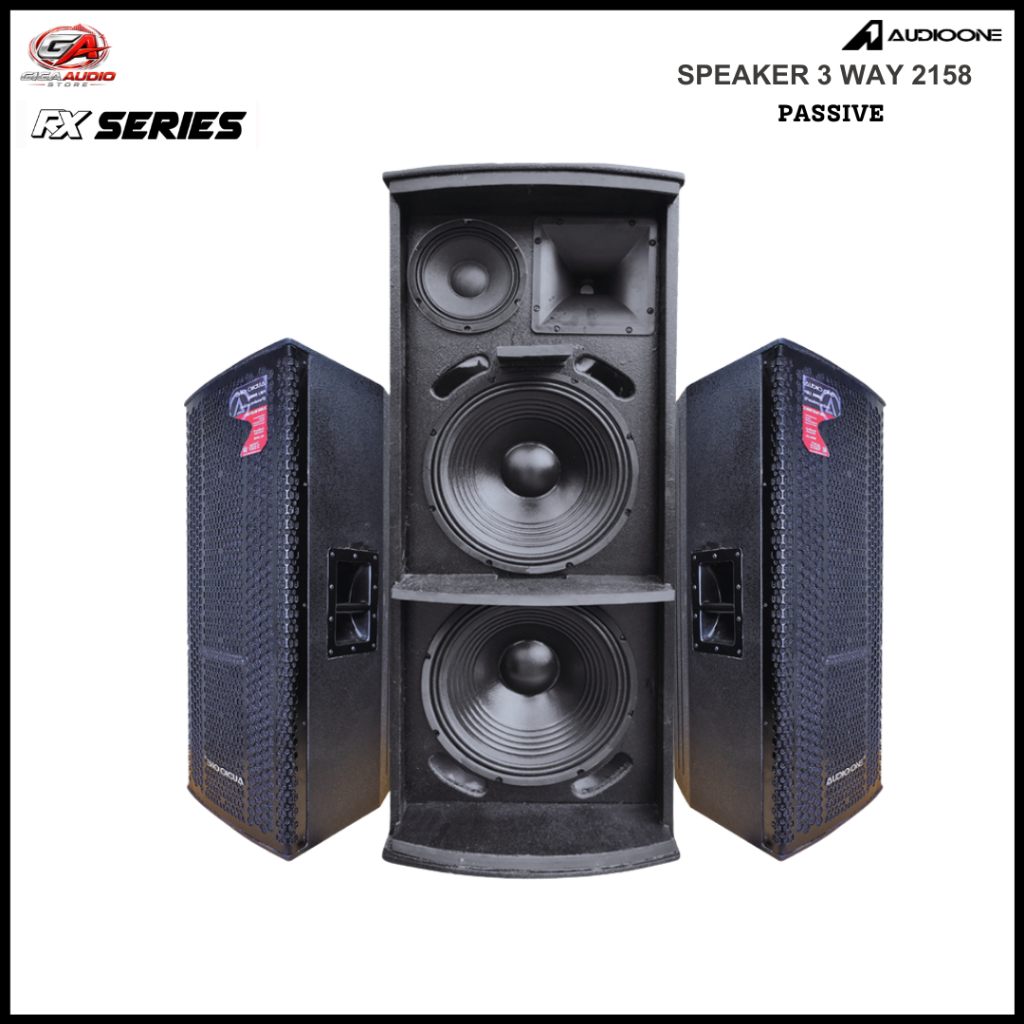 Speaker 3 Way 2158 Pasif RX Double 15 Inch Full Bass Sound System Original I GA