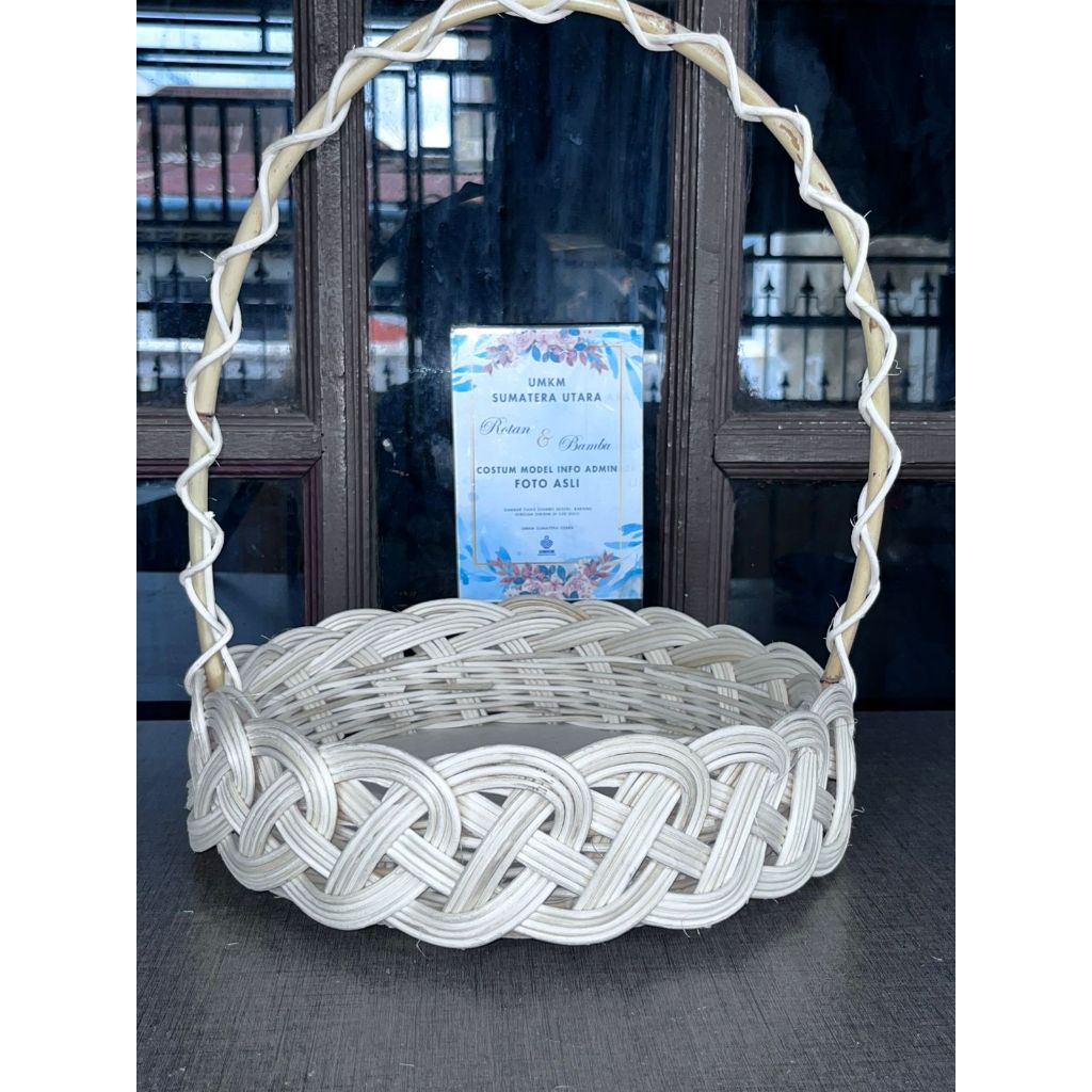 Keranjang Rotan Cantik 20cm / Parcel bambu / parcel lebaran / Parcel natal / parcel imlek /  keranja