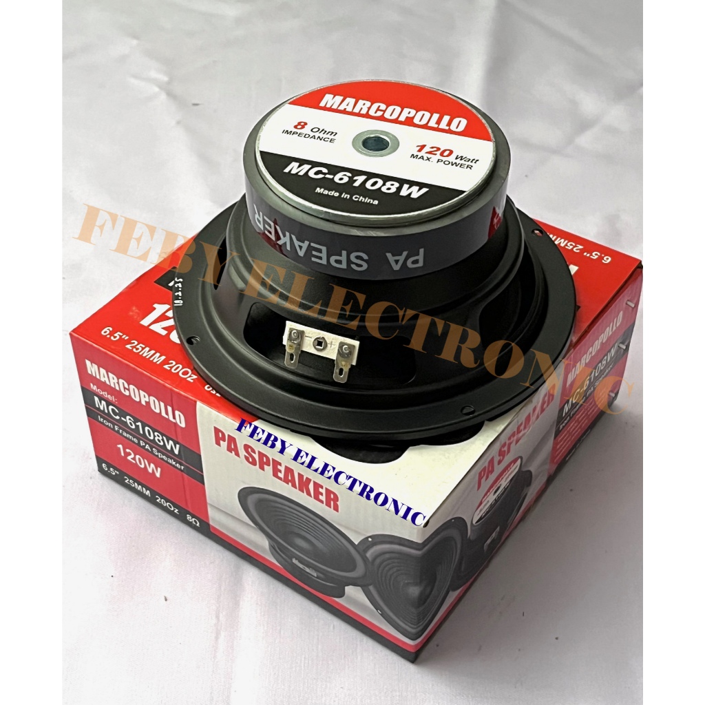 Speaker Marcopollo 6 inch MC 6108 W Marcopolo 6108 Woofer 120 WATT 8 OHM