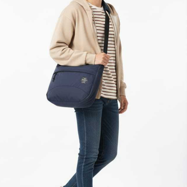 Tas Selempang Pria Distro Sling bag Waterproof Ork689 Half Navy