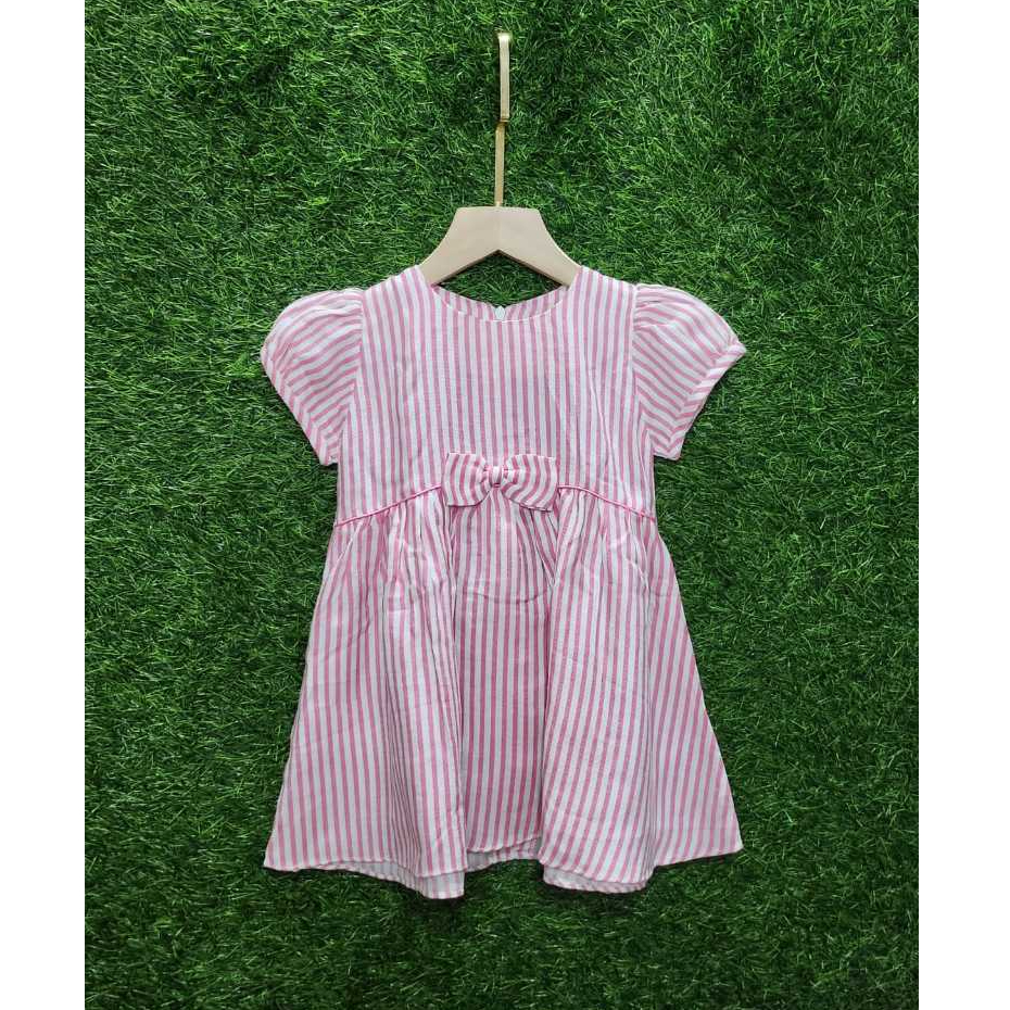 Dress Anak Salur Pink | Gaun Anak Perempuan