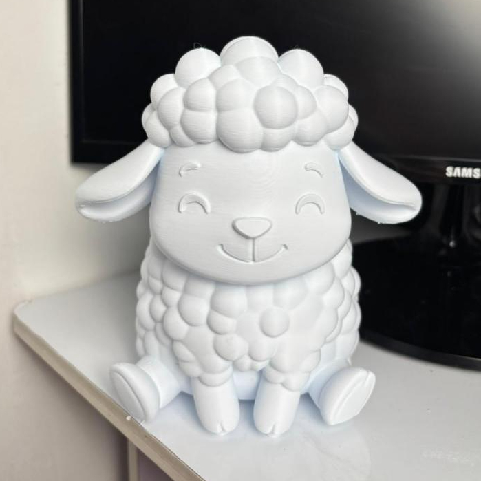 Lampu Meja Tidur & Belajar Led - 3d Print Karakter Domba Lucu Aesthetic