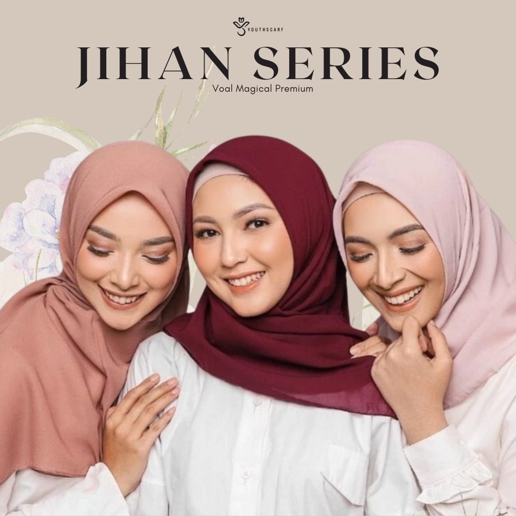 Youthscarf - JIHAN SERIES -  Hijab Segi Empat - Voal Magical Segi Empat  - Hijab Polos Premium - You