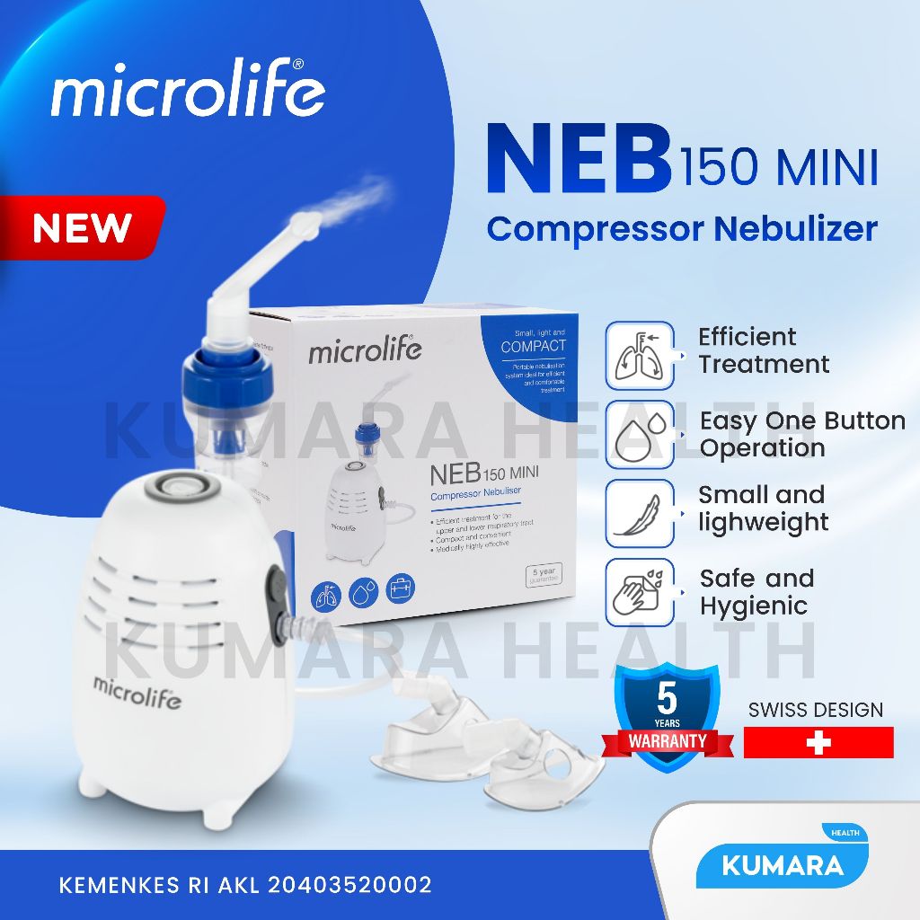 MICROLIFE - Nebulizer NEB 150 MINI | Mini & Light Compressor Portable Nebulizer | KUMARA