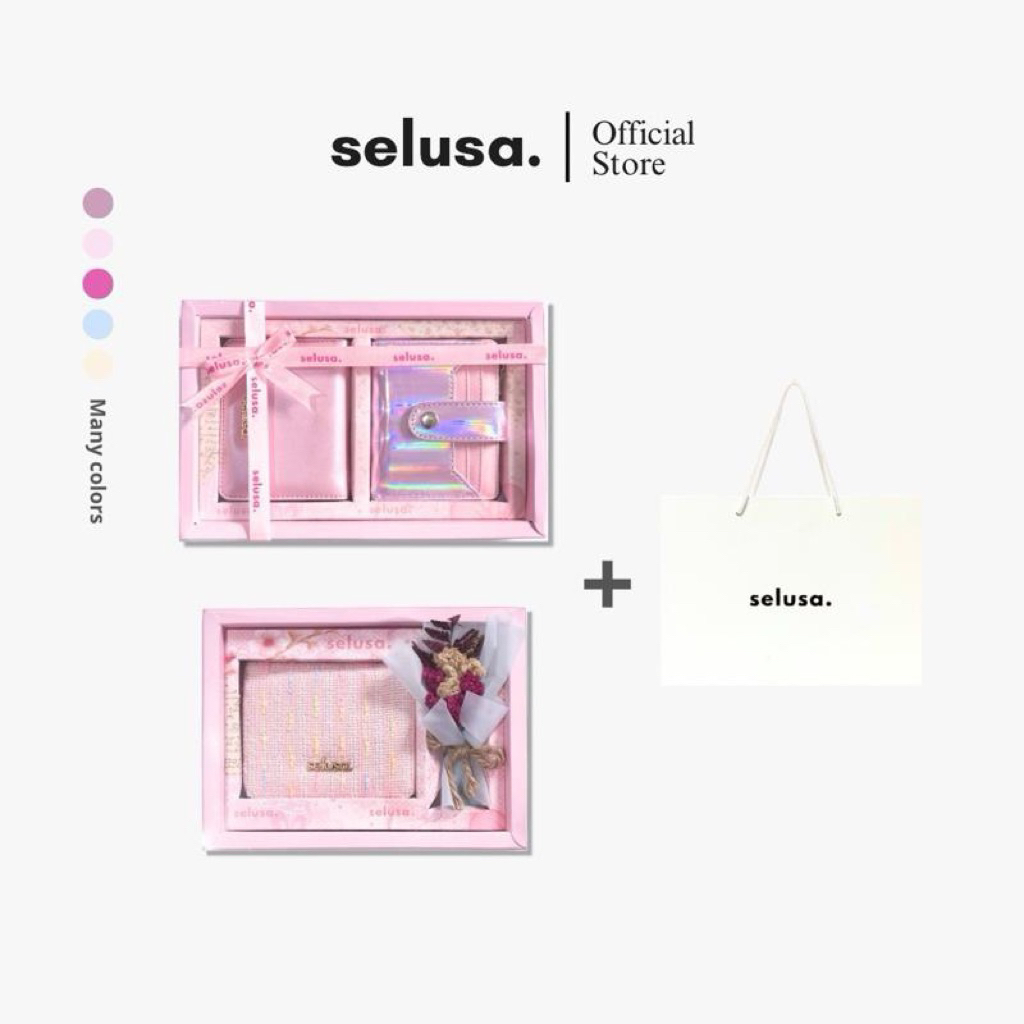 SELUSA DRY FLOWER BUNDLING WALLET GIFT BOX | Paket Hadiah Bundling Dompet Bunga Kering Aesthetic Fre