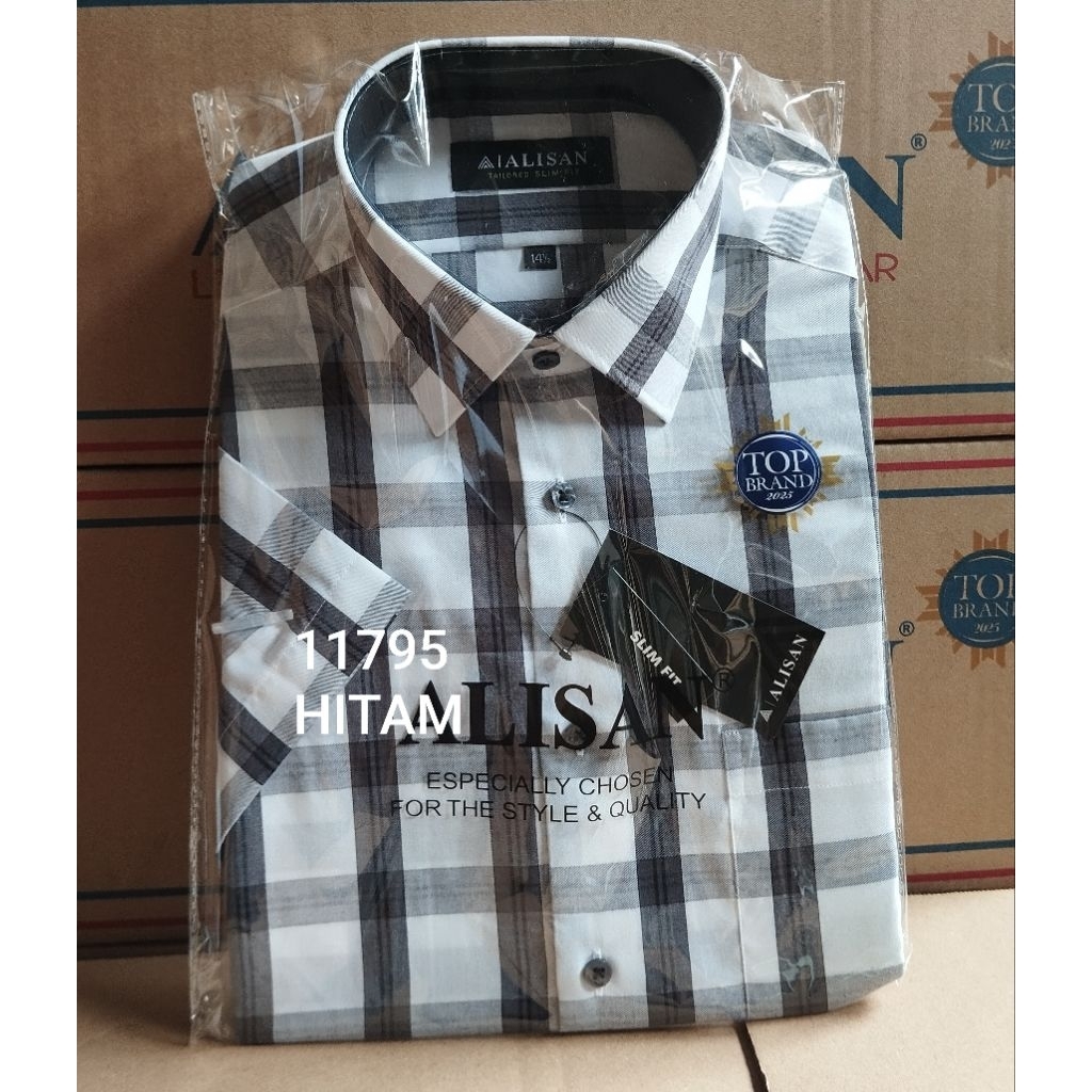 KEMEJA ALISAN MOTIF KOTAK-KOTAK LENGAN PENDEK