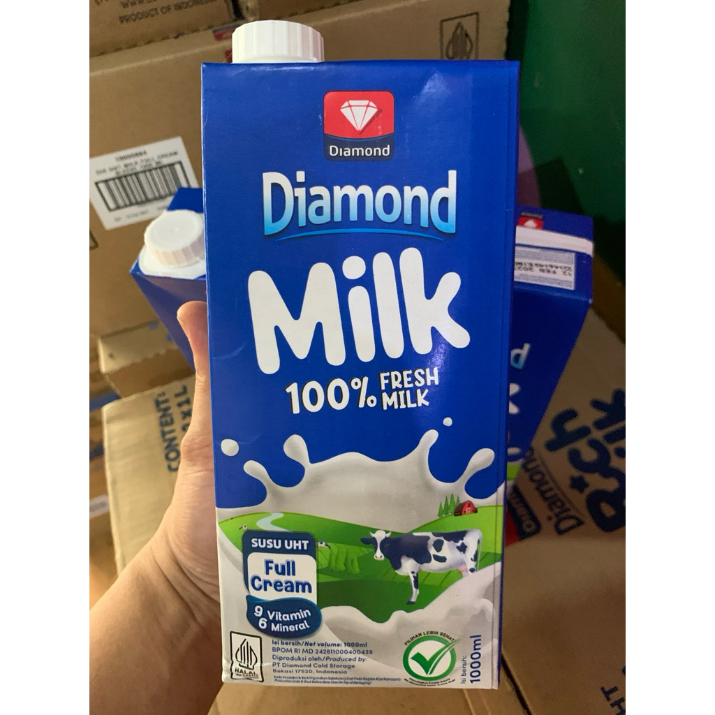 Susu Diamond Uht 1 liter full cream 1karton 12pcs