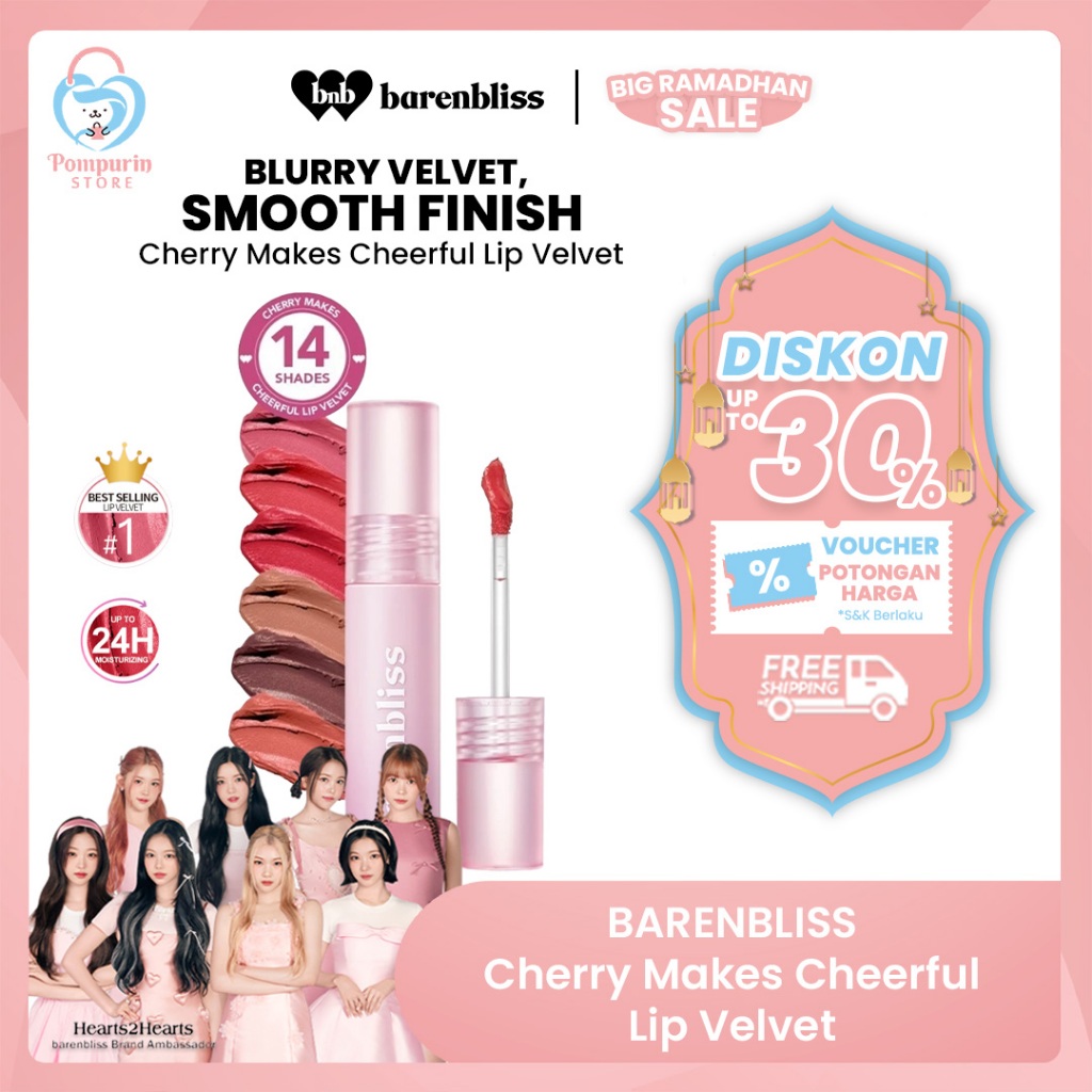 BNB Barenbliss Cherry Makes Cheerful Lip Velvet - Lip Velvet Lip Cream by Barenbliss