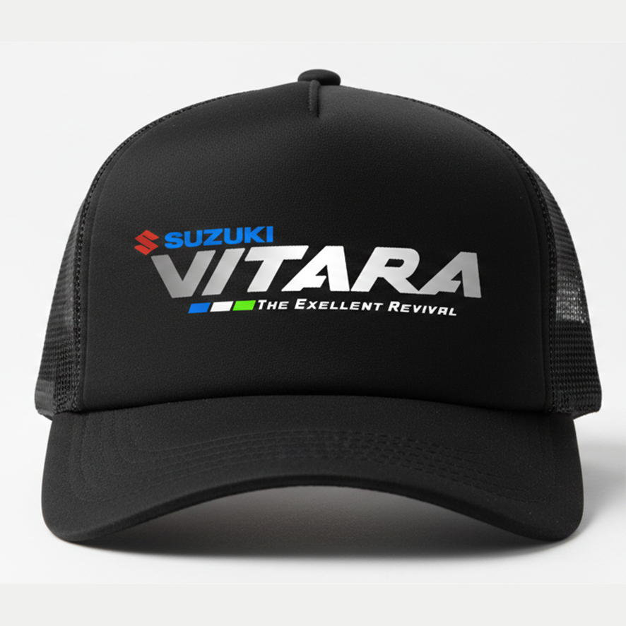 Topi Trucker Sablon SUZUKI VITARA Dewasa Unisex - Topi Jaring bisa custom logo Satuan