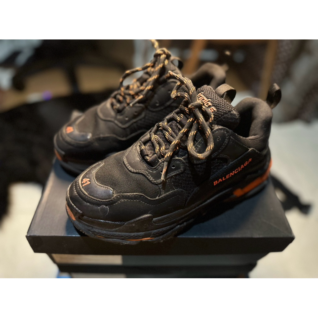 Balenciaga Triple S Sneaker Black with Orange Accents