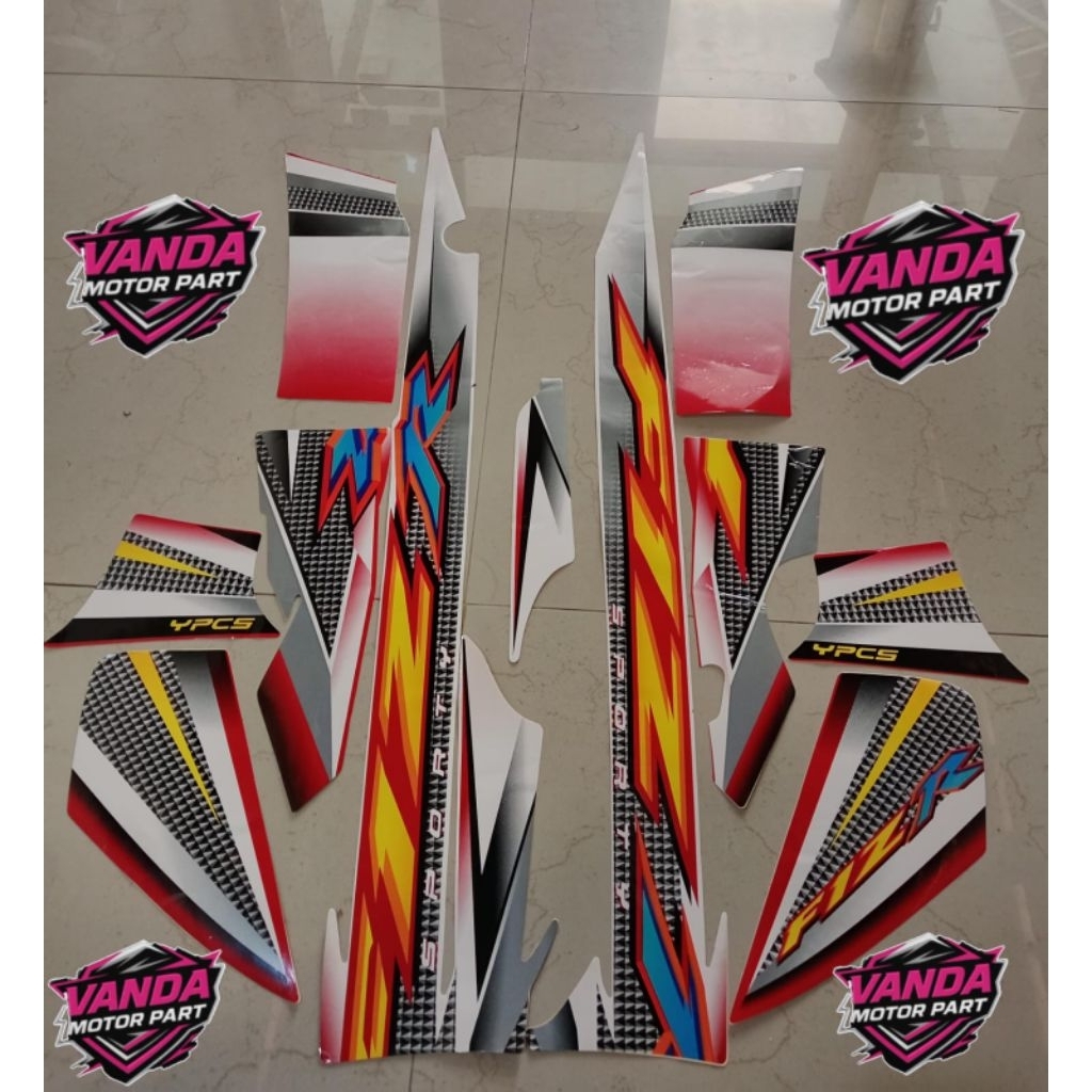 Termurah Striping Stiker Sticker FIZ R Merah Putih 2004