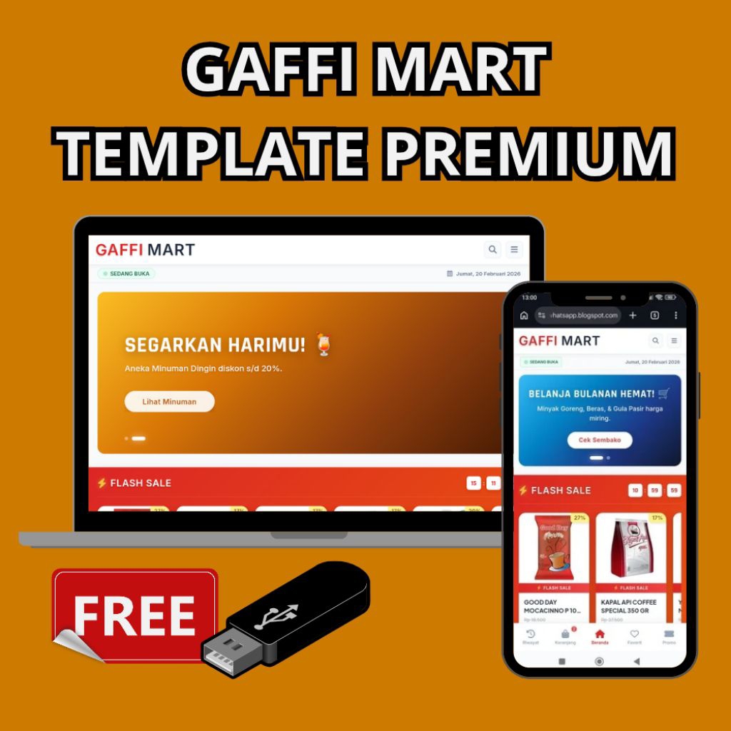 Template Blogspot Mirip Aplikasi Marketplace - Ringan, Cepat & User Friendly
