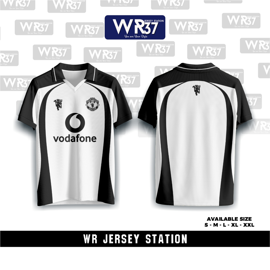 JERSEY VINTAGE MU PUTIH HITAM UNISEX