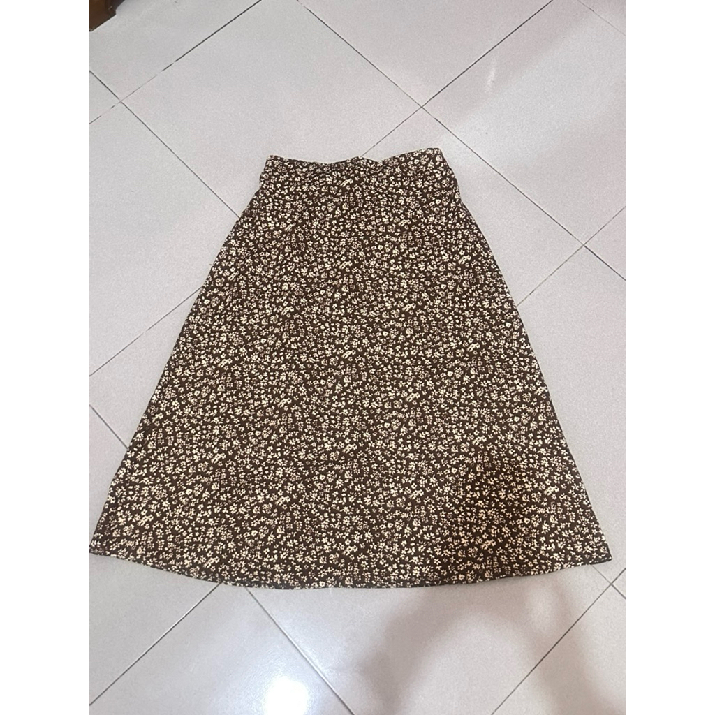 Preloved Rok Leopard Panjang Wanita/Rok Korean Style Rok Bunga