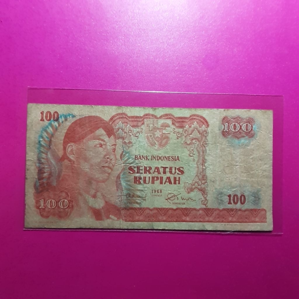uang kuno 100 rupiah sudirman 1968