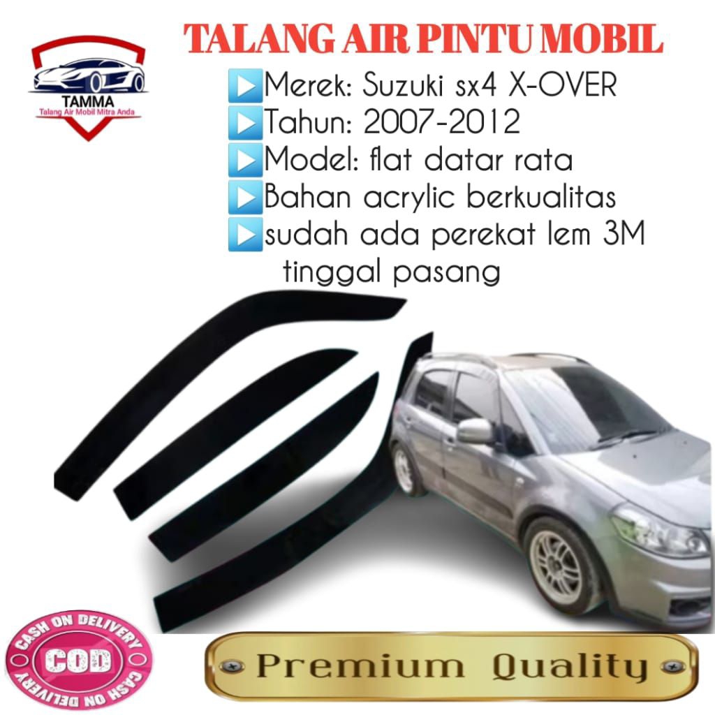 Talang air pintu mobil Suzuki SX4 X-OVER 2007-2012 premium qualit