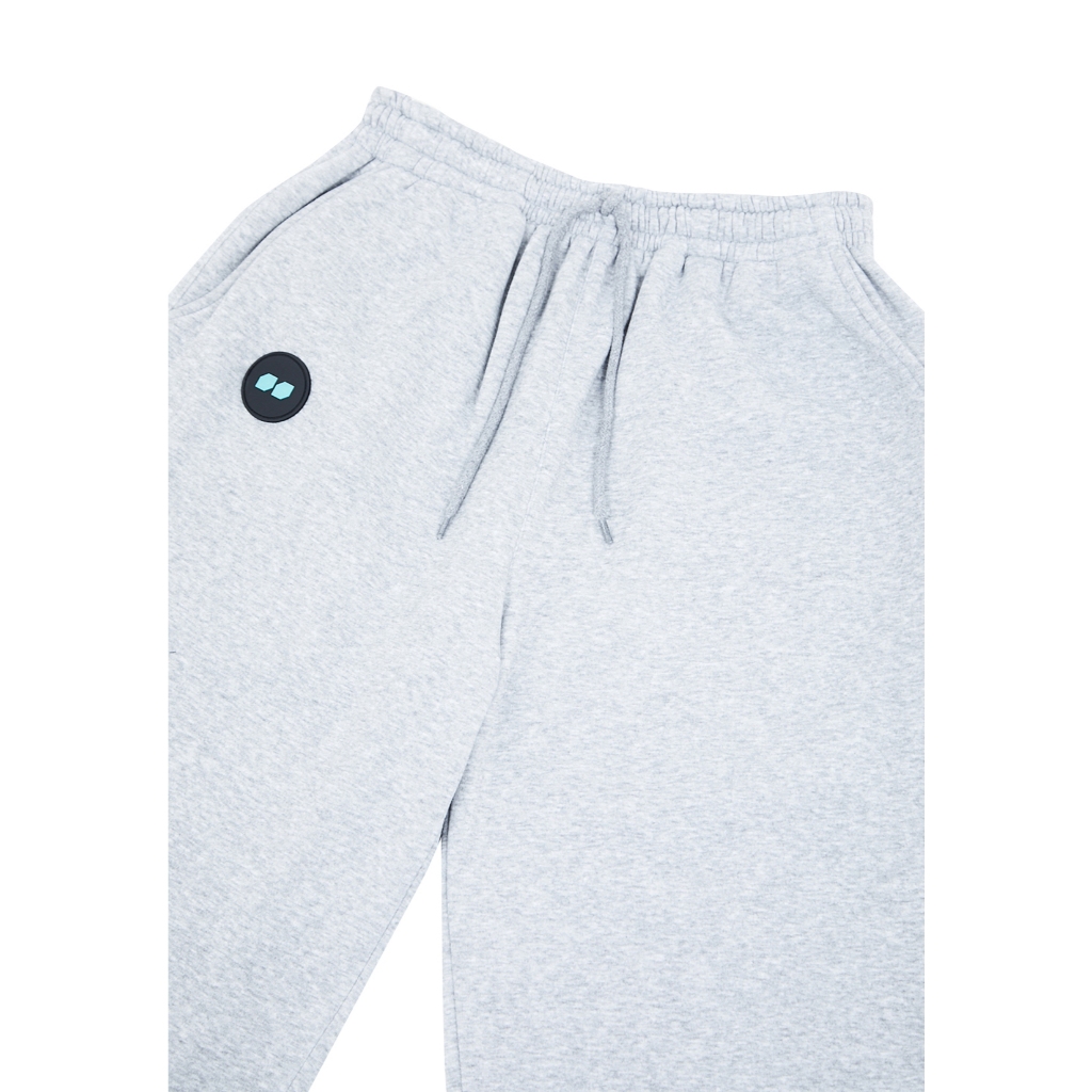 Woodtrap Sweatpants Baggy Loose Pants Pria Streetwear Elegan - Fleece Grey