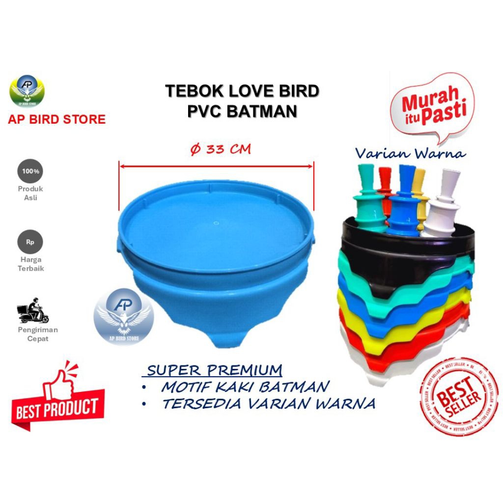 Tebok PVC batman Love bird free pion,tatakan,klem