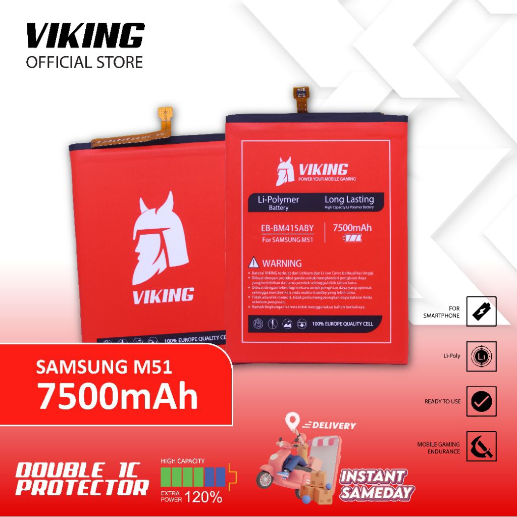 VIKING Baterai Samsung Galaxy M51 - M62 - F62 Double Power