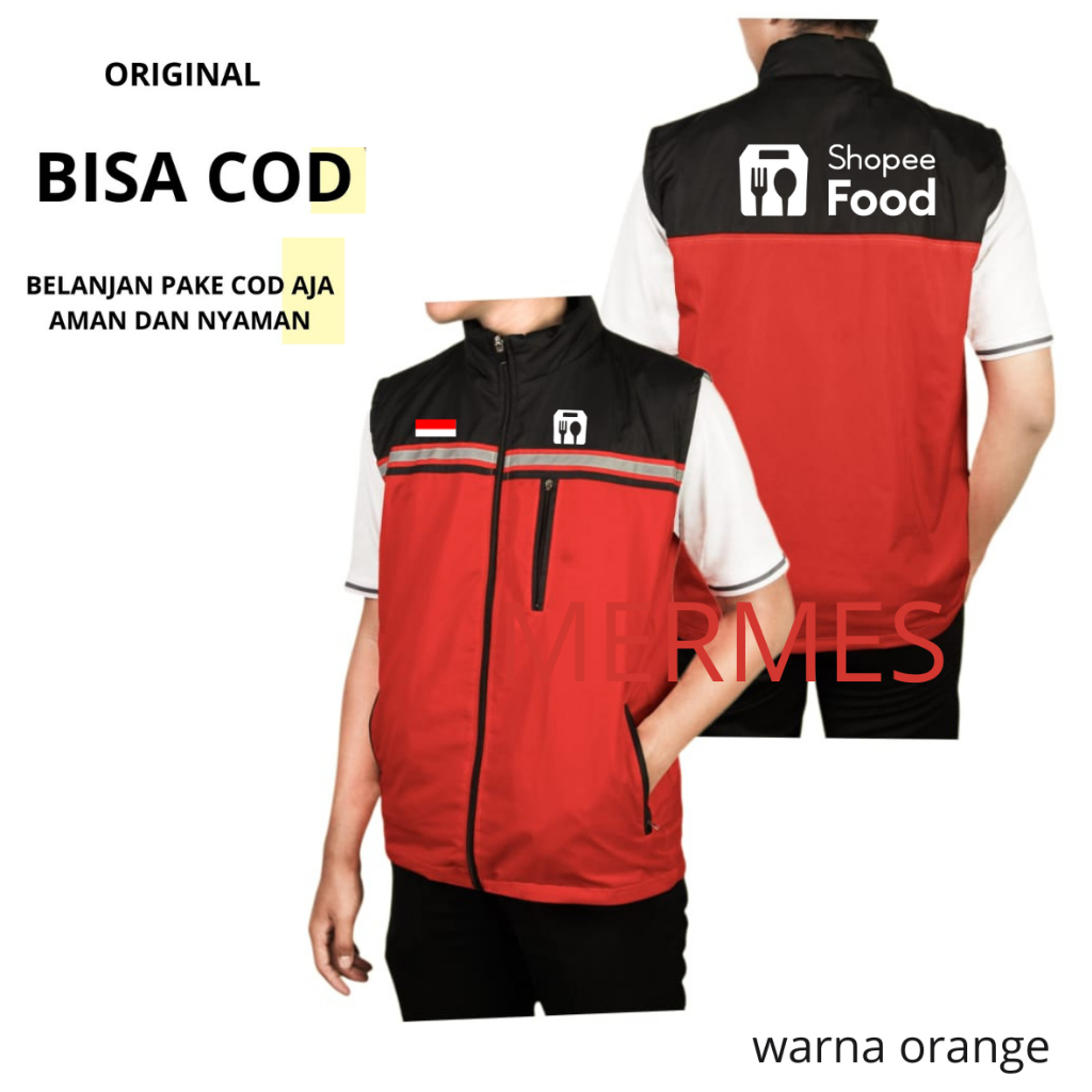 NEW SALE  Rompi Food Sirif / Rompi Polos Oranye Bahan Premium / Rompi Driver Terbaru / Rompi Shopie 