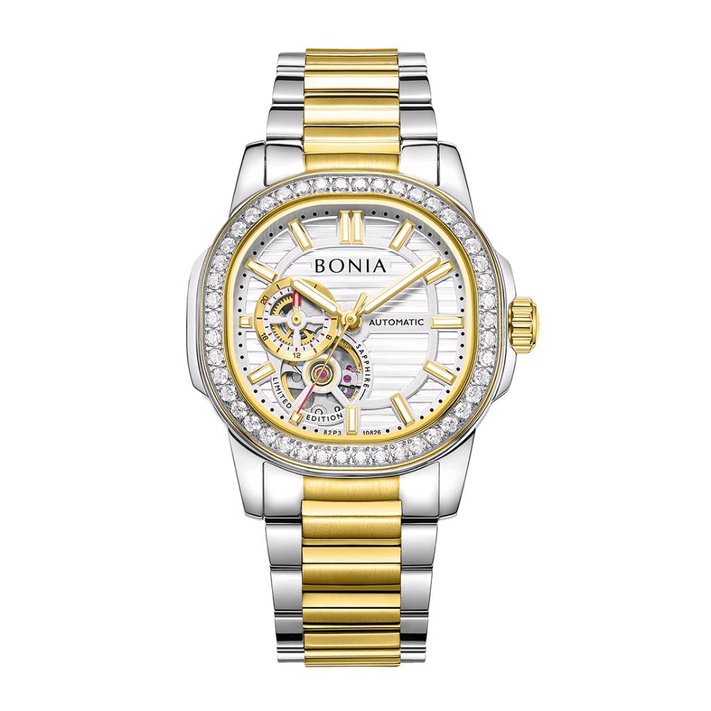 Jam Tangan Bonia Automatic White Dial Limited Edition Stainless Steel Automatic Original Garansi