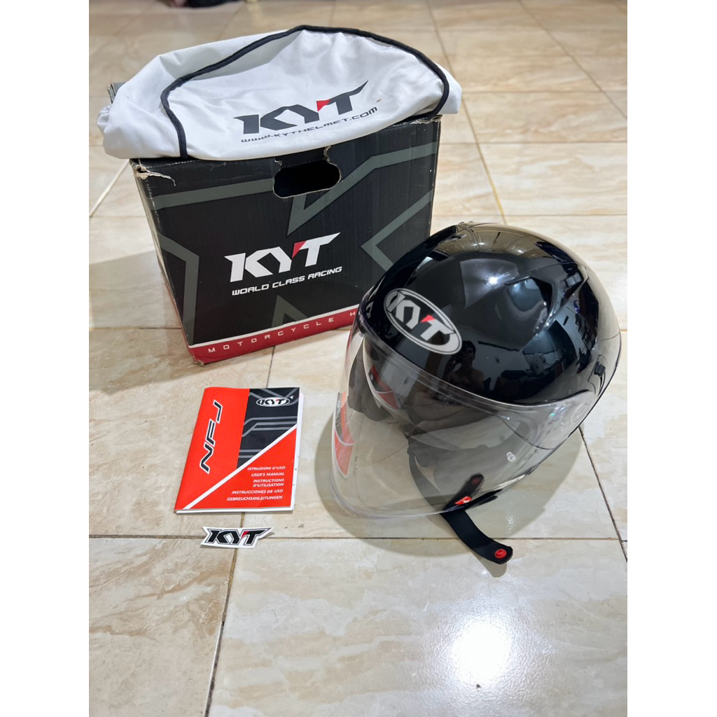 Helm KYT NFJ Plain Black Size L (Second)