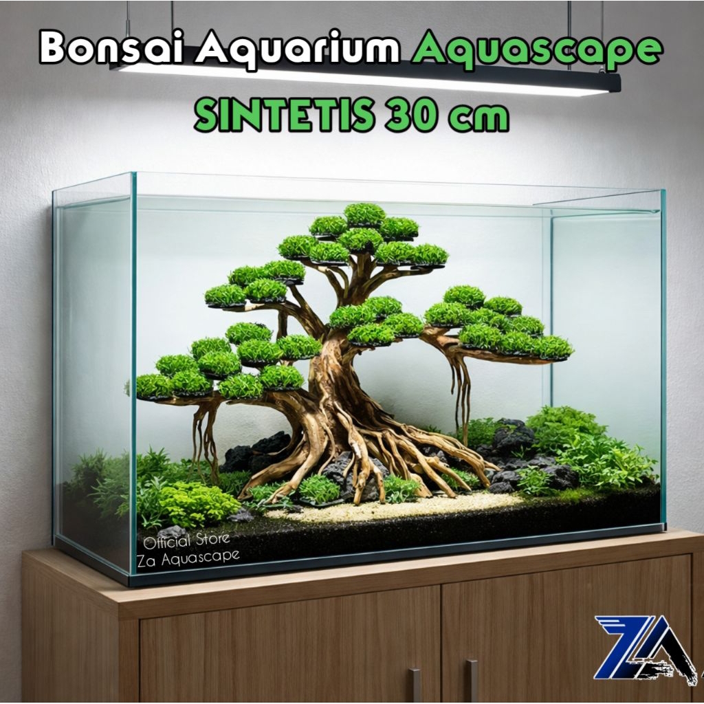 Bonsai aquascape tanaman sintetis, aksesoris aquarium tanaman artificial bonsai sintetis