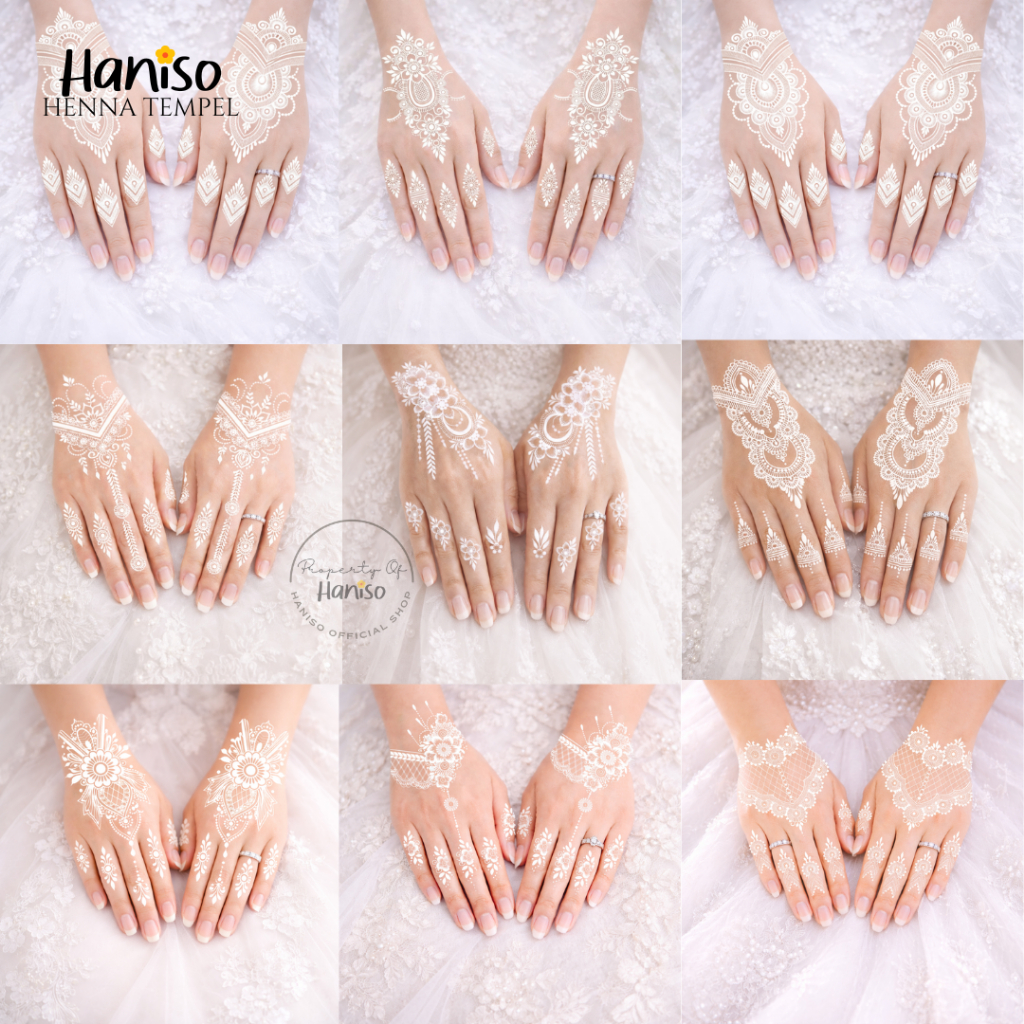 Henna Instan Pengantin Putih Tempel Exclusive design Henna Tempel Waterproof