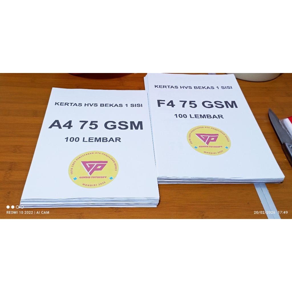 KERTAS HVS BEKAS FOTOCOPY SATU SISI PER 1KG