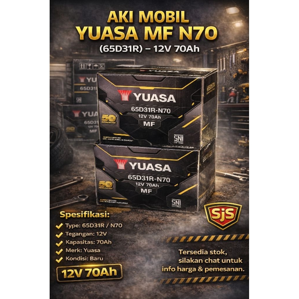 Aki Yuasa MF N70 12v 70ah kering kuda Diesel