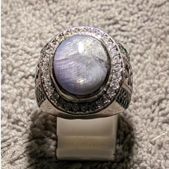BATU CINCIN PRIA PERMATA BLUE STAR SAPPHIRE SAPIR SAFIR