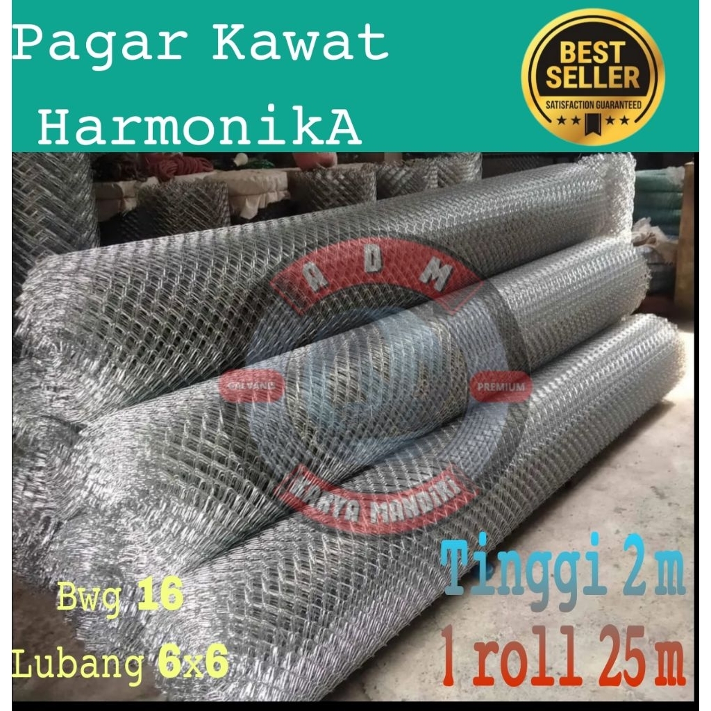 Pagar Kawat Harmonika Galvanis Tinggi 2m Panjang 1 roll 25m (kokoh - kuat - terpercaya)