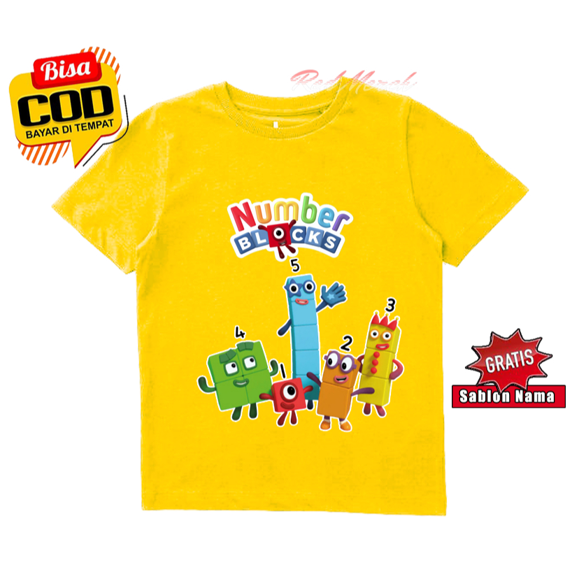 Baju Kaos anak numberblocks game number blocks