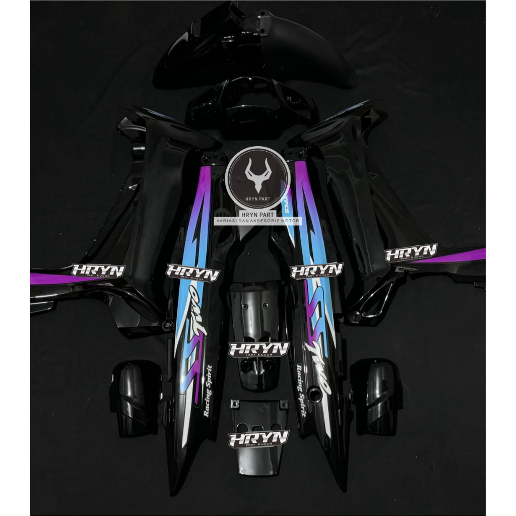 bodi fullset fizr custom hitam premium - bodi set fizr ss two - kap fizr hitam ss two premium