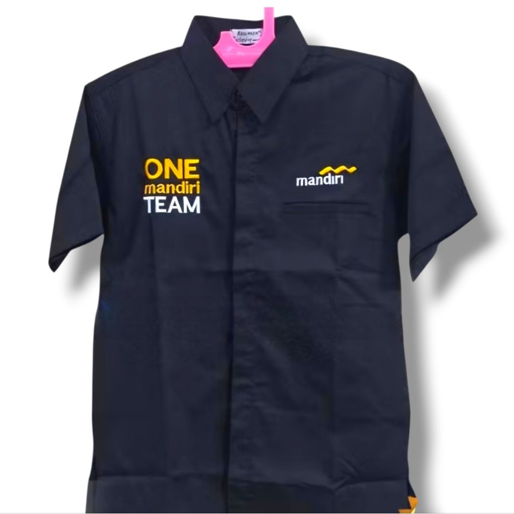 Kemeja One Mandiri Team Hitam Baju One Mandiri Team Hitam