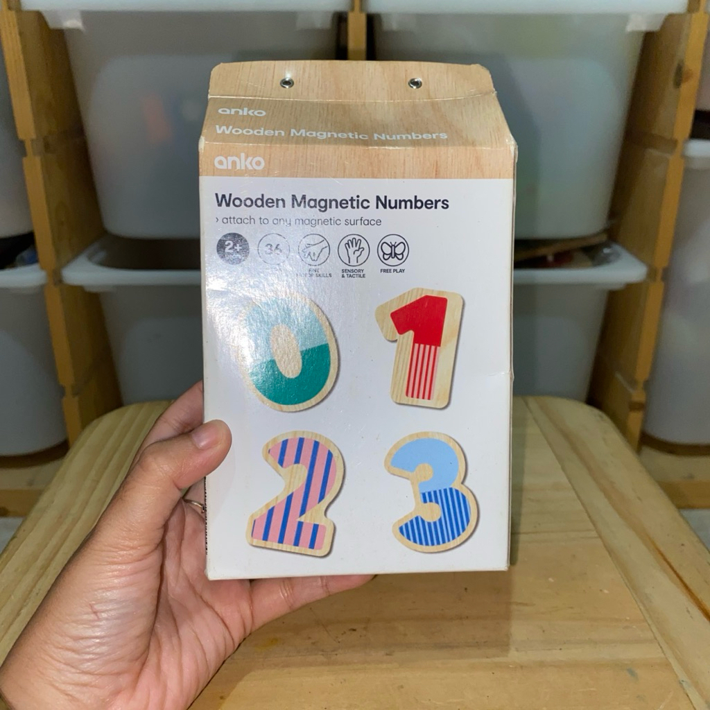 New ANKO Piece Wooden Magnetic Numbers - Magnet Angka Kayu Anko