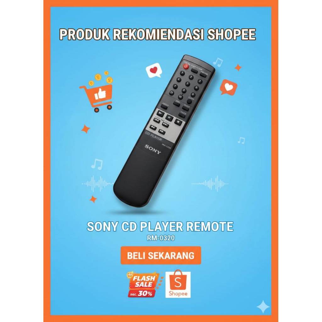 REMOTE CD PLAYER MERK SONY