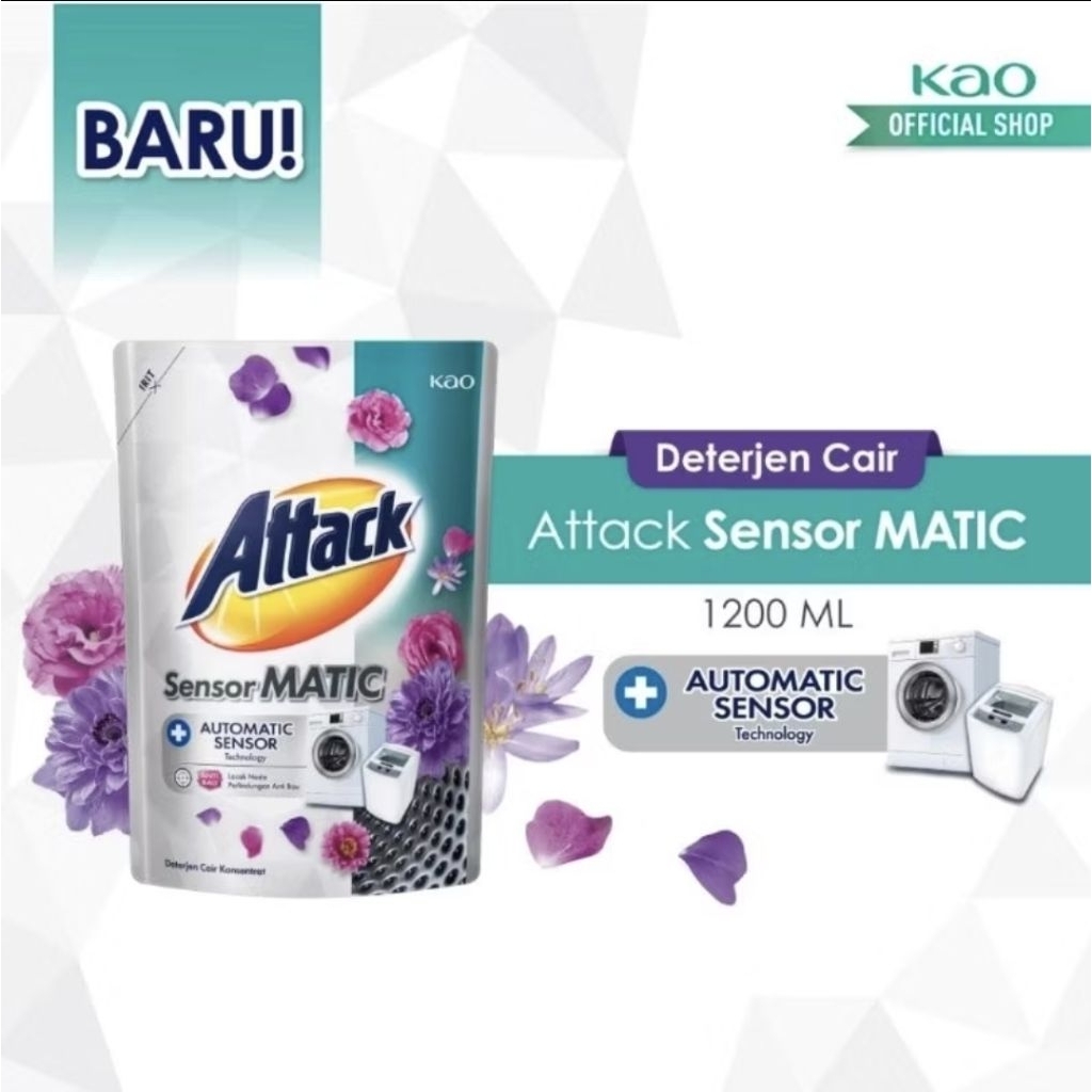 Attack Sensor Matic 1200ml – Deterjen Cair