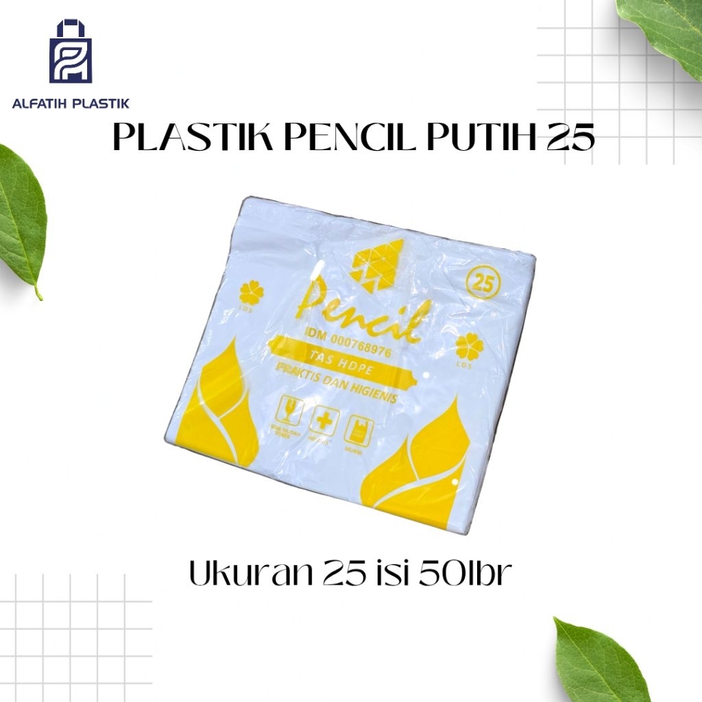 Kantong Plastik pencil putih kresek HDPE Untuk makanan minuman plastik sayur buah kotak kuah dan lai