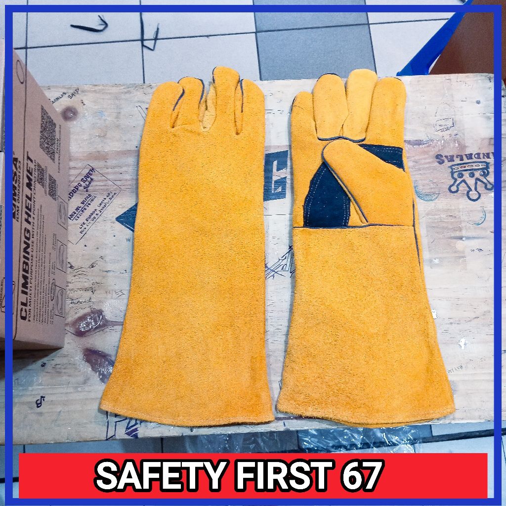 Sarung tangan las 16" kulit - sarung tangan las kulit murah