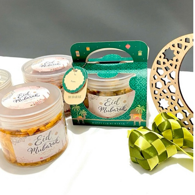 Mini Hampers Lebaran / Parcel Lebaran ukuran 400ml - Kue Kering Wafer / Kue Soes / Stik Bawang / Kue