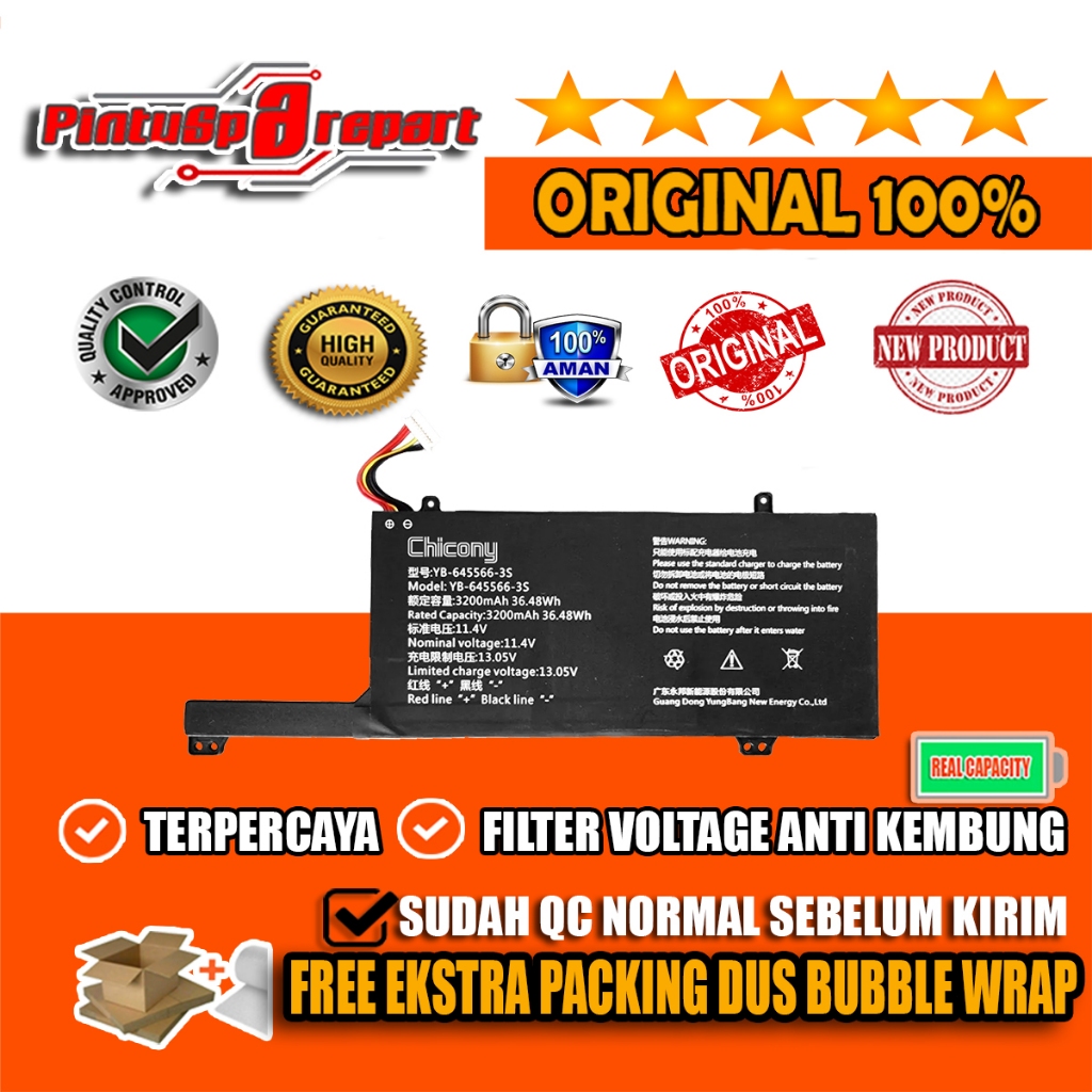 (Genuine Chicony YB-645566-3S) Original Baterai Axioo Mybook Pro H5 NBAX23B N1408P5EE N1408P NBAX21D