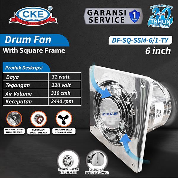 Exhaust fan Dinding 6 Inch Booster Fan Wall Duct Fan Kipas Booster - Stainless