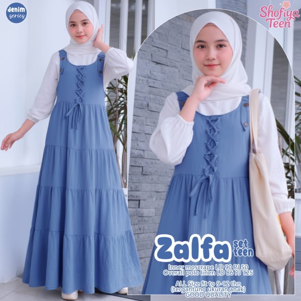 Gamis overall set khusus teen zalfa ori by shofiya. Pj 125 / Ld 86. Allsize